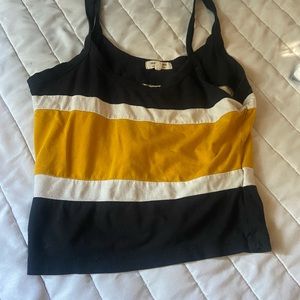 Black, yellow, white tank top | Medium